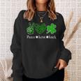 Peace Love Luck Peace Heart Shamrock St Patricks Day Sweatshirt Gifts for Her
