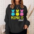 Peepin It RealHappy Easter Bunny Egg Hunt Funny Sweatshirt Gifts for Her