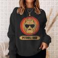 Pitbull Dad Dog With Sunglasses Pit Bull Father & Dog Lovers Sweatshirt Gifts for Her