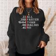 Pro Gun Rights Faster Than Dialing 911 Gun Lovers Sweatshirt Gifts for Her