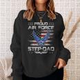 Proud Air Force Step-Dad Veteran Vintage Flag Veterans Day Sweatshirt Gifts for Her