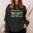 Proud Army Best Friend - Us Flag Dog Tag Heart Military Gift Sweatshirt Gifts for Her