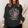 Proud Army Cousin With Heart American Flag For Veteran Sweatshirt Gifts for Her