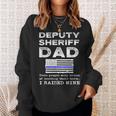 Proud Deputy Sheriff Dad Father Thin Blue Line American Flag Sweatshirt Gifts for Her