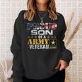 Proud Son Of A Army Veteran American Flag Military Gift Sweatshirt Gifts for Her