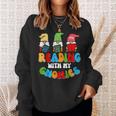 Reading With My Gnomies Funny Gnomes Book Lover Sweatshirt Gifts for Her