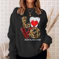 Red Plaid Leopard Cute Tooth Love Dental Valentine Christmas Sweatshirt Gifts for Her