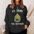 Retired Army Staff Sergeant Military Veteran Retiree Men Women Sweatshirt Graphic Print Unisex Gifts for Her
