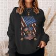 Retro American Flag Rottweiler Dad Mom Dog Lover 4Th Of July Men Women Sweatshirt Graphic Print Unisex Gifts for Her