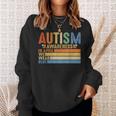 Retro In April We Wear Blue Puzzle Autism Awareness Month Sweatshirt Gifts for Her