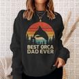 Retro Vintage Best Orca Dad Ever Father’S Day Long Sleeve Sweatshirt Gifts for Her