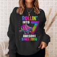 Rollin Into 7 Awesome 2016 Roller Skating 7Th Birthday Girls Sweatshirt Gifts for Her