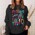 Rolling Into 10Th Birthday Leopard Roller Skates 10 Yrs Old Sweatshirt Gifts for Her