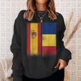 Romanian Flag Spain And Romania Proud Flags Sweatshirt Gifts for Her