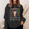Santa Joe Biden Merry 4Th Of Easter Ugly Christmas Sweater V2 Men Women Sweatshirt Graphic Print Unisex Gifts for Her