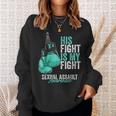 Sexual Assault Awareness Month Boxing Gloves Teal Ribbon Sweatshirt Gifts for Her