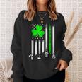 Shamrock Irish American Flag Firefighter St Patricks Day Sweatshirt Gifts for Her