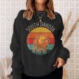 South Dakota Badlands Road Trip Buffalo Bison Vintage Sweatshirt Gifts for Her