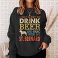 St Bernard Dad Drink Beer Hang With Dog Funny Men Vintage Sweatshirt Gifts for Her