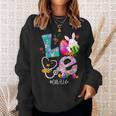 Stethoscope Scrub Cna Nurse Life Bunny Easter Day Sweatshirt Gifts for Her