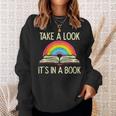 Take A Look Its In A Book Vintage Reading Bookworm Librarian Sweatshirt Gifts for Her