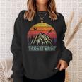 Take It Easy Retro Outdoors And Camping Sweatshirt Gifts for Her