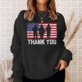 Thank You American Flag Military Heroes Veteran Day Design Men Women Sweatshirt Graphic Print Unisex Gifts for Her