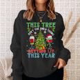 This Tree Aint Only Thing Getting Lit Xmas Two Santa Wines Sweatshirt Gifts for Her