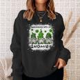 Three Gnomes Shamrock Clover Leopard Bleached St Patrick Day Sweatshirt Gifts for Her