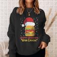 Ugly Christmas Sweater Burger Happy Holidays With Cheese V10 Sweatshirt Gifts for Her