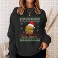 Ugly Christmas Sweater Burger Happy Holidays With Cheese V13 Sweatshirt Gifts for Her