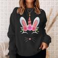 Unicorn Face Rabbit Egg Bunny Lover Gift Happy Easter Day Sweatshirt Gifts for Her