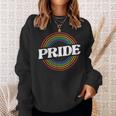 Unisex Schwarzes Sweatshirt, Regenbogen PRIDE Schriftzug, Mode für LGBT+ Geschenke für Sie