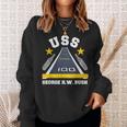 Uss George H W Bush Aircraft Carrier Military Veteran Sweatshirt Gifts for Her