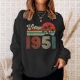 Vintage 1951 Sweatshirt für 72. Geburtstag, Retro Look für Frauen und Männer Geschenke für Sie