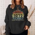 Vintage 1973 Limited Edition 50 Year Old Retro 50Th Birthday Sweatshirt Gifts for Her