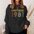 Vintage 1981 40 Years Old Born In 1981 40Th Birthday Gift Sweatshirt Gifts for Her