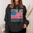 Vintage American Flag Us Military Family Veteran Wife Men Women Sweatshirt Graphic Print Unisex Gifts for Her