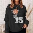 Vintage Basketball Trikot Nummer 15 Spieler Nummer Sweatshirt Geschenke für Sie