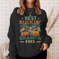 Vintage Best Buckin Grampa Ever Deer Hunters Father Day Gift Sweatshirt Gifts for Her