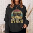 Vintage Best Cat Dad Ever Bump Fit Funny Fathers Day Sweatshirt Gifts for Her