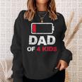 Vintage Dad Dad Of 4 Kids Battery Low Fathers Day Sweatshirt Gifts for Her