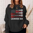 Vintage Lacrosse Dad Lax Dad Usa Flag Patriotic Gift Sweatshirt Gifts for Her