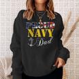 Vintage Proud Navy With American Flag For Dad Gift Sweatshirt Gifts for Her
