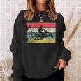 Vintage Retro Snowmobile Papa Snowmobiling Silhouette Funny Sweatshirt Gifts for Her