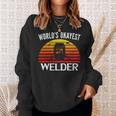 Vintage Retro Worlds Okayest Welder Funny Welding Cool Gift Sweatshirt Gifts for Her