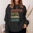 Vintage Tochter Schwester Gaming Legend Sweatshirt, Retro Gamer Girl Design Geschenke für Sie