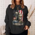 Vintage Us Flag Veteran Thank You Military Boot Veteran Day Sweatshirt Gifts for Her