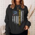 Vintage Usa American Flag Retired Us Air Force Veteran Wife Men Women Sweatshirt Graphic Print Unisex Gifts for Her