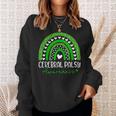 We Wear Green Cerebral Palsy Cp Awareness Rainbow Leopard Sweatshirt Gifts for Her